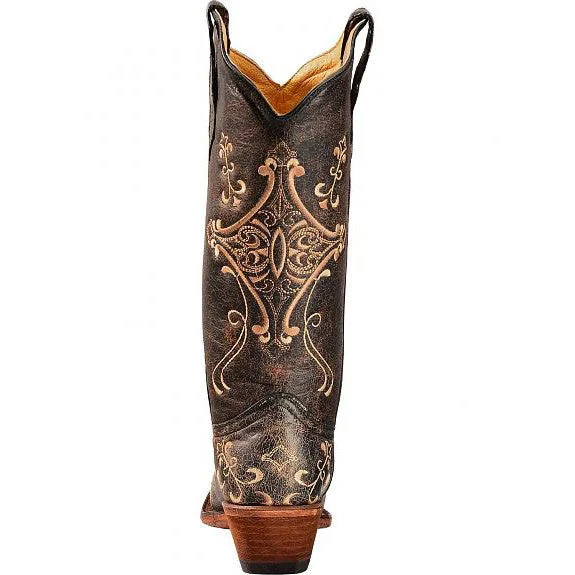 Women's Circle G Crackle Embroidery Western Boots (Brown) Women's Circle G Crackle Embroidery Western Boots (Brown)
