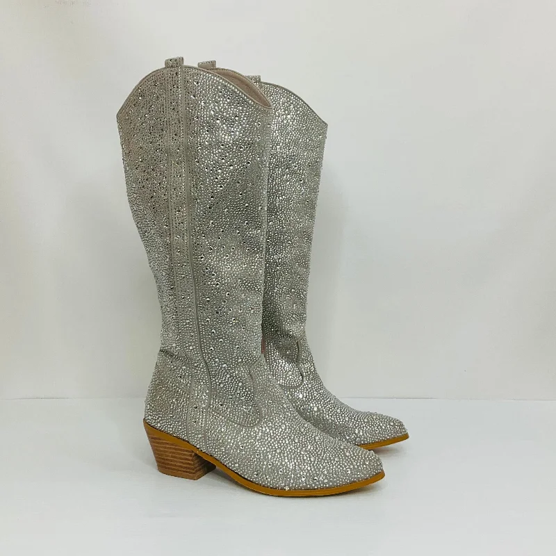 Silver Boots Western Cme, Size 8