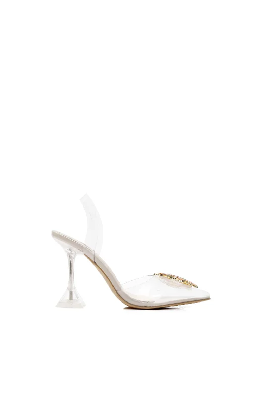 Clear Heel Pointed Toe Sandals