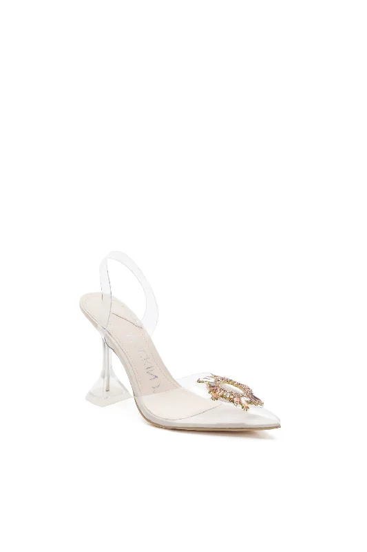 Clear Heel Pointed Toe Sandals Clear Heel Pointed Toe Sandals