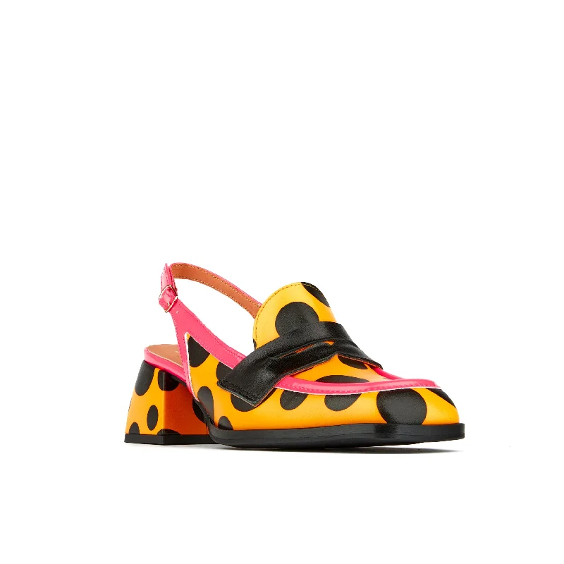 Diana - Black & Orange Polka