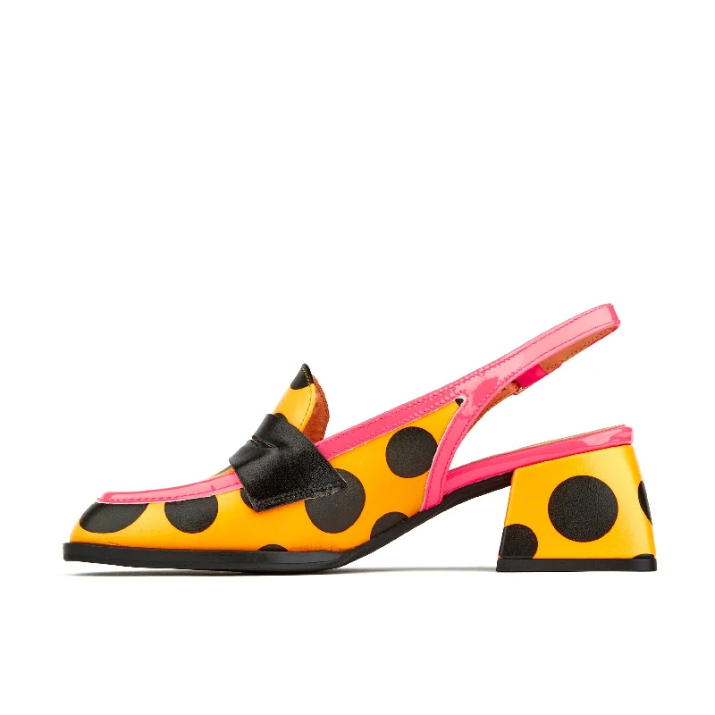 Diana - Black & Orange Polka