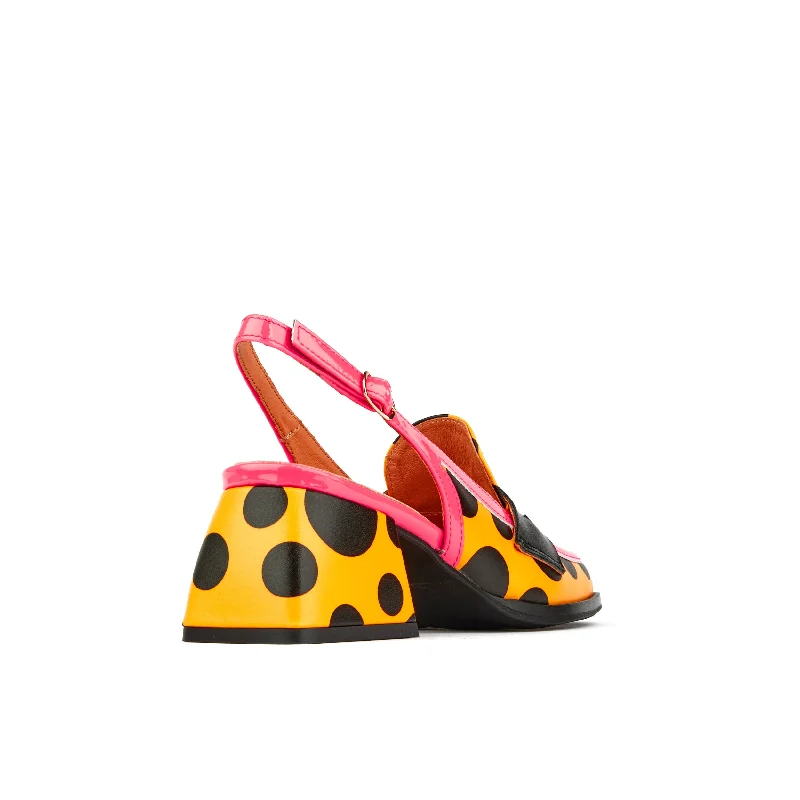 Diana - Black & Orange Polka