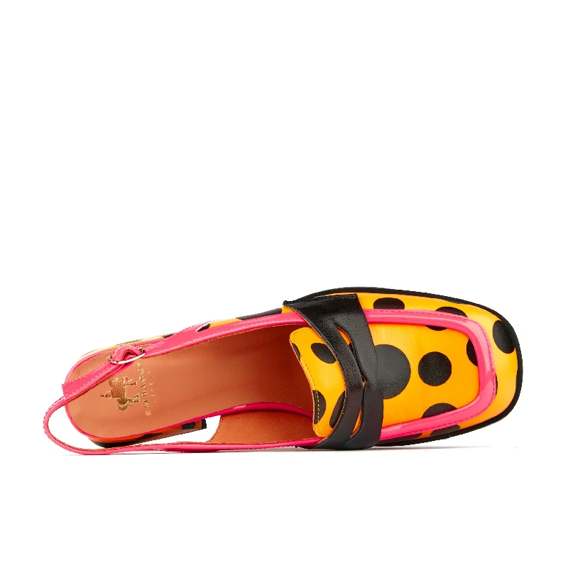 Diana - Black & Orange Polka