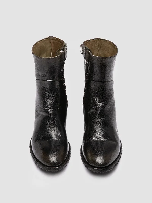 DENNER 107 - Dark Green Leather Ankle Boots DENNER 107 - Dark Green Leather Ankle Boots