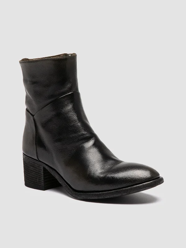 DENNER 107 - Dark Green Leather Ankle Boots DENNER 107 - Dark Green Leather Ankle Boots