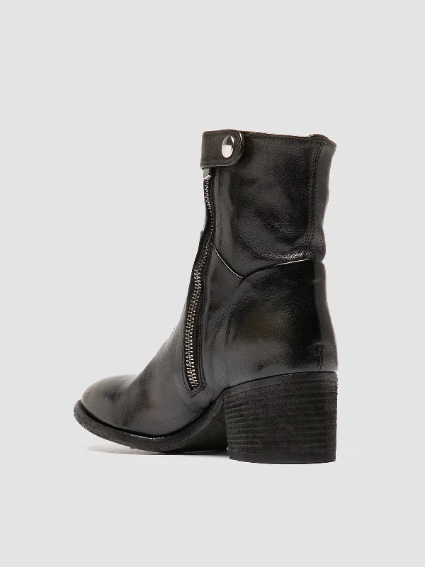 DENNER 107 - Dark Green Leather Ankle Boots DENNER 107 - Dark Green Leather Ankle Boots