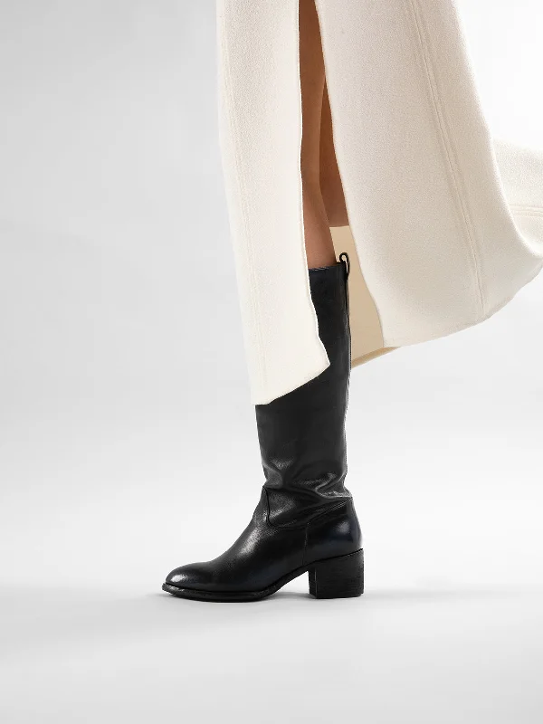 DENNER 116 - Black Leather Zip Boots DENNER 116 - Black Leather Zip Boots