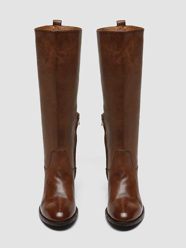 DENNER 116 - Brown Leather Zip Boots DENNER 116 - Brown Leather Zip Boots