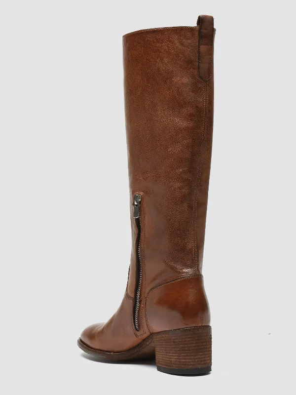 DENNER 116 - Brown Leather Zip Boots DENNER 116 - Brown Leather Zip Boots
