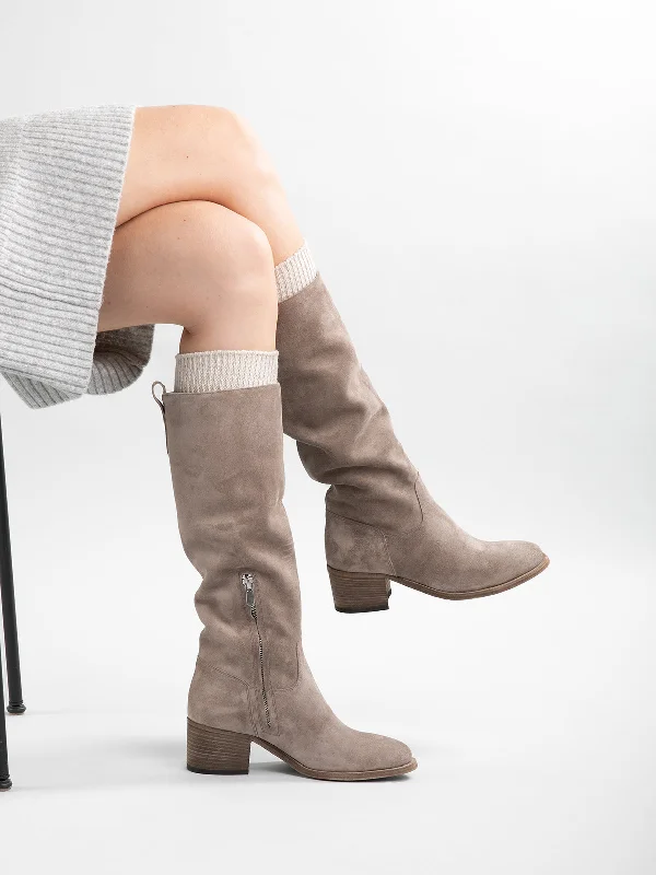 DENNER 116 - Gray Suede Zip Boots DENNER 116 - Gray Suede Zip Boots