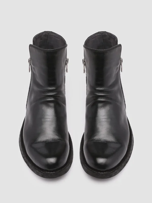 LEGRAND 200 - Black Zipped Leather Booties LEGRAND 200 - Black Zipped Leather Booties
