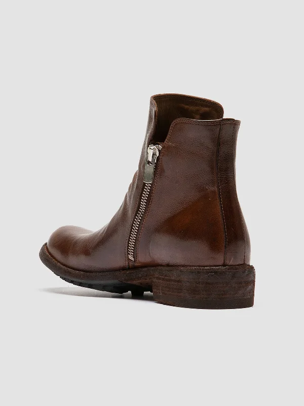 LEGRAND 200 - Brown Leather Zip Boots LEGRAND 200 - Brown Leather Zip Boots