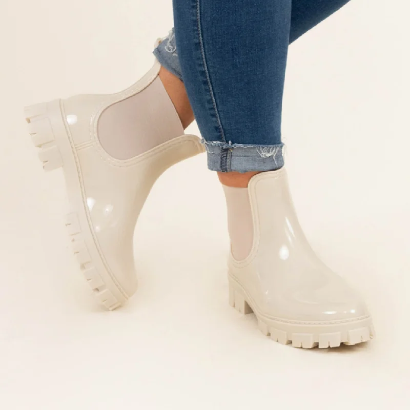 Rain Rain Go Away Boots, Nude