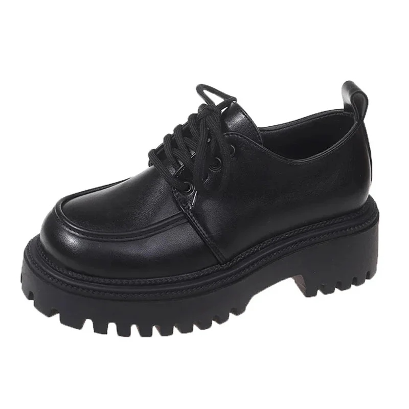 Spring Punky platform shoes - matte black