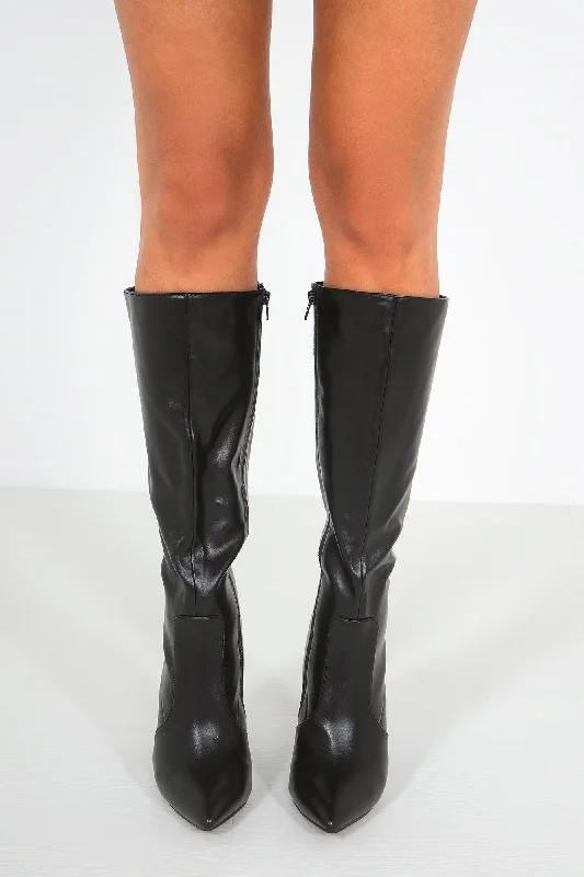 Colette Black Faux Leather Boots Colette Black Faux Leather Boots