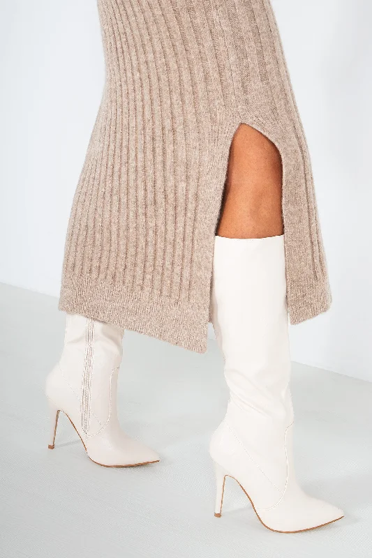 Colette Cream Faux Leather Boots Colette Cream Faux Leather Boots
