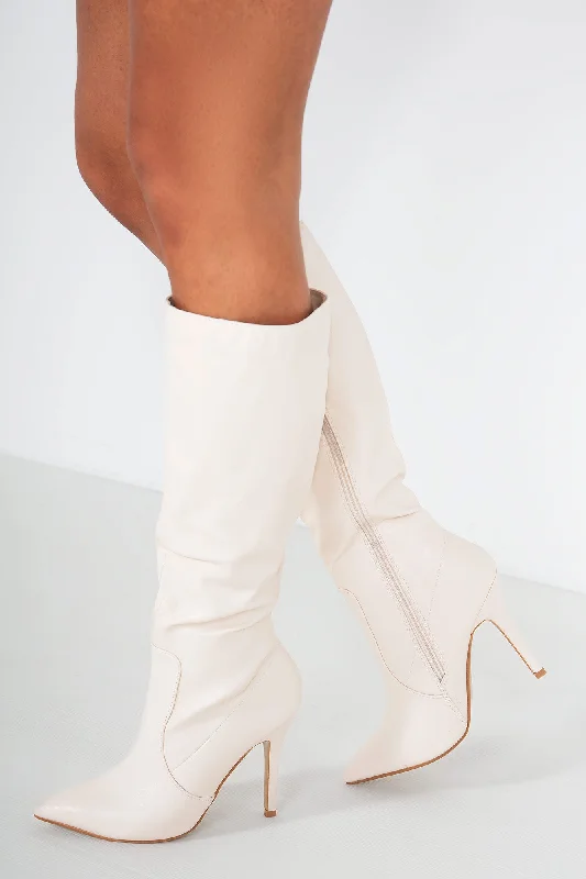 Colette Cream Faux Leather Boots Colette Cream Faux Leather Boots