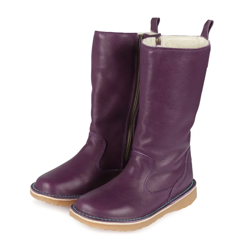 Eskimo 100% Wool-Lined Ladies Premium Leather Boot - Onspan Purple