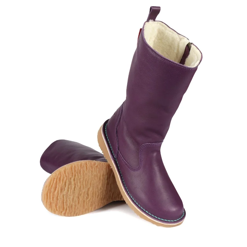 Eskimo 100% Wool-Lined Ladies Premium Leather Boot - Onspan Purple