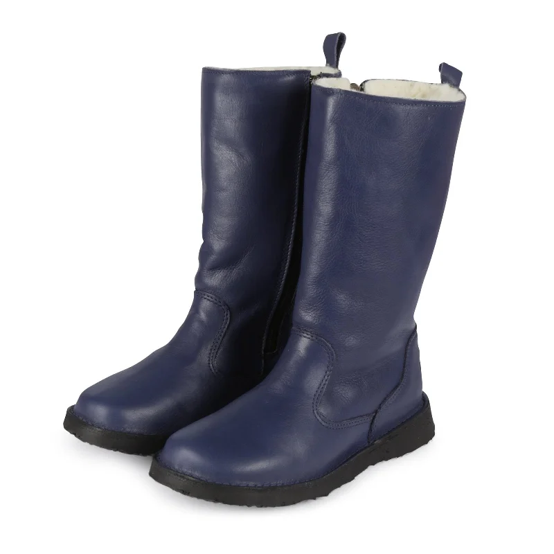 Eskimo 100% Wool-Lined Ladies Premium Leather Boot - Onspan Cobalt Blue