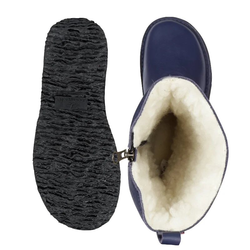 Eskimo 100% Wool-Lined Ladies Premium Leather Boot - Onspan Cobalt Blue