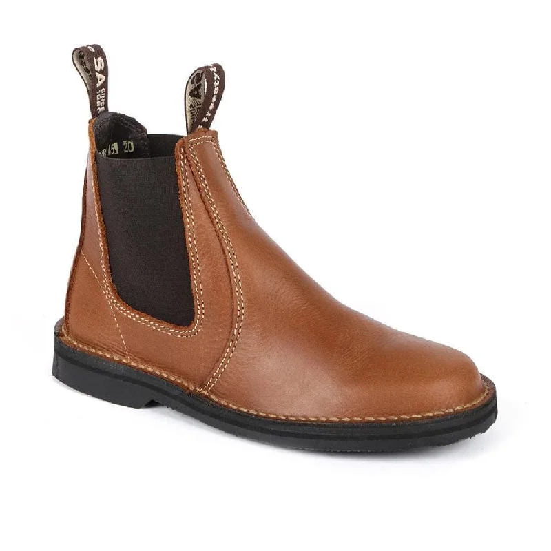 Karoo Ladies Elastic Gusset Leather Veldskoen Boot
