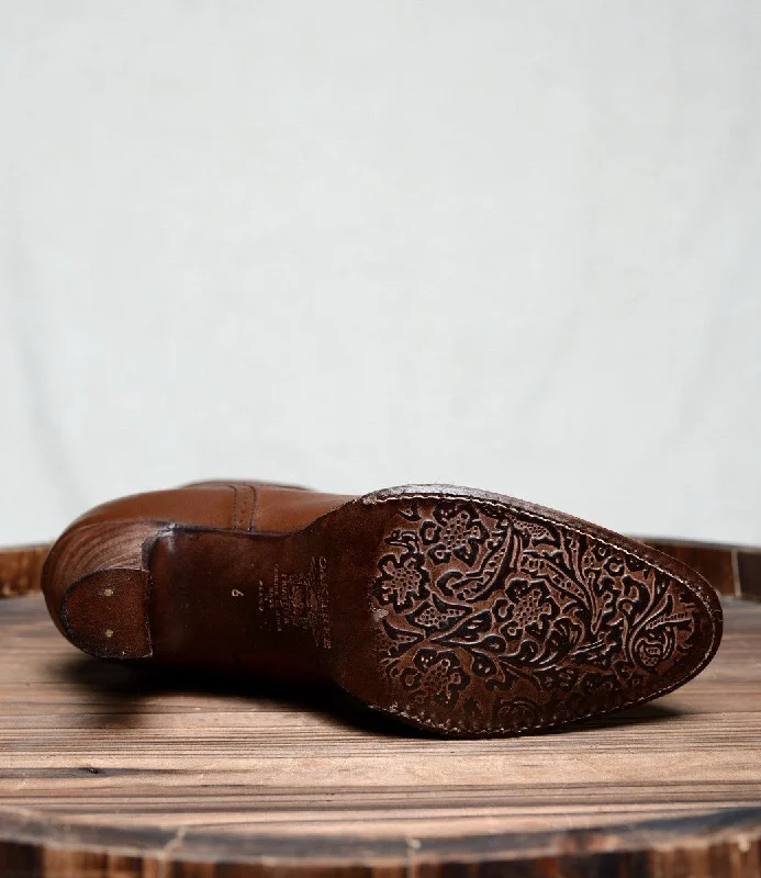 Modern Victorian Lace Up Leather Boots in Cognac Modern Victorian Lace Up Leather Boots in Cognac