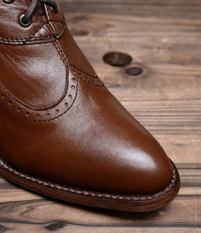 Modern Victorian Lace Up Leather Boots in Cognac Modern Victorian Lace Up Leather Boots in Cognac