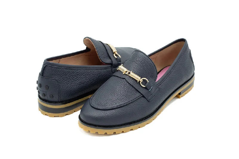 Rill Navy Grain Leather