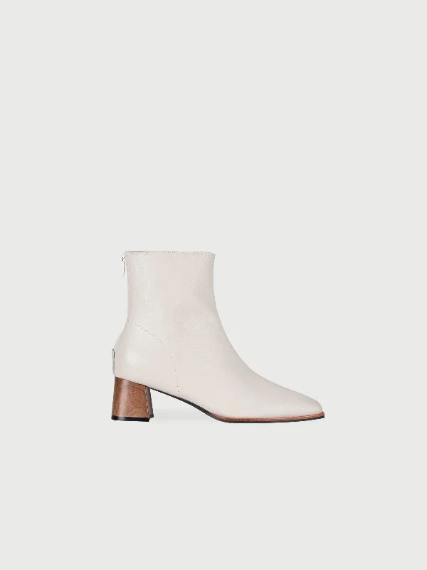 Square Toe Block Heel Leather Boots