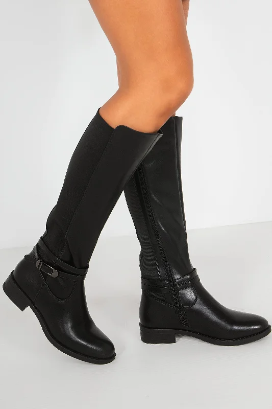 Zolda Black Faux Leather Boots Zolda Black Faux Leather Boots