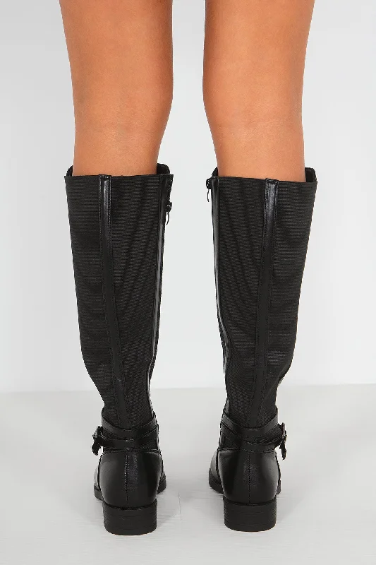Zolda Black Faux Leather Boots Zolda Black Faux Leather Boots