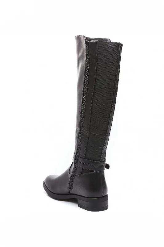 Zolda Black Faux Leather Boots Zolda Black Faux Leather Boots