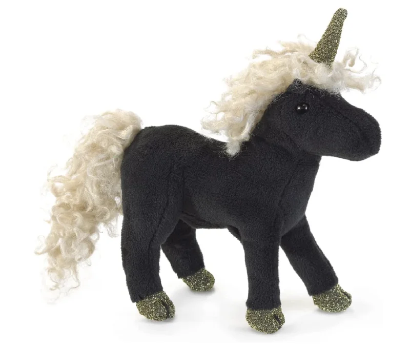 Black Unicorn Finger Puppet