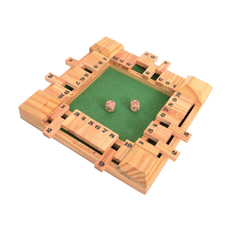Shut The Box Dice Wooden Game