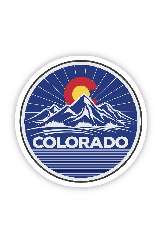 Colorado Mountains Circle Sticker
