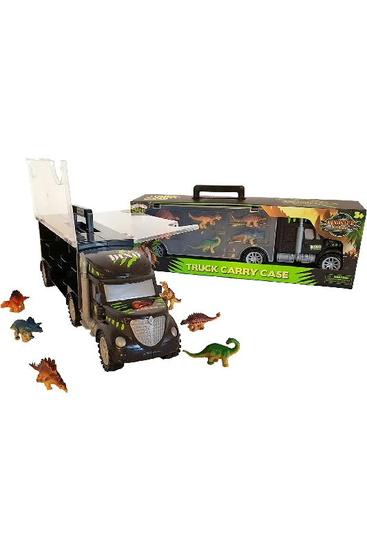 Dinosaur Truck Carrying Case with Dinosaur Figurines