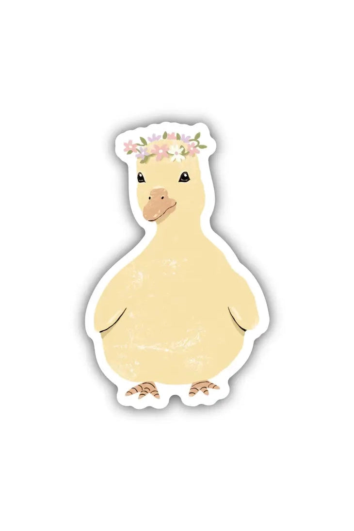 Cute Duck Flower Crown Sticker