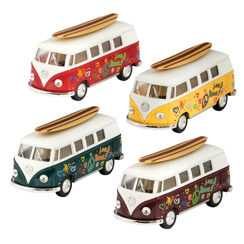 Diecast 62' VW Classic Bus W/Surfboard