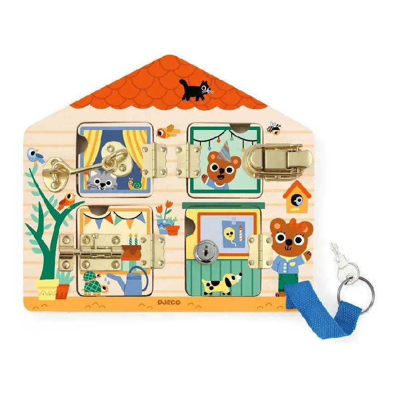Djeco Cabanalock Wooden Skill Board