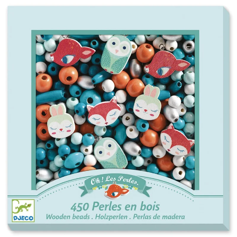 Djeco wooden beads small animals
