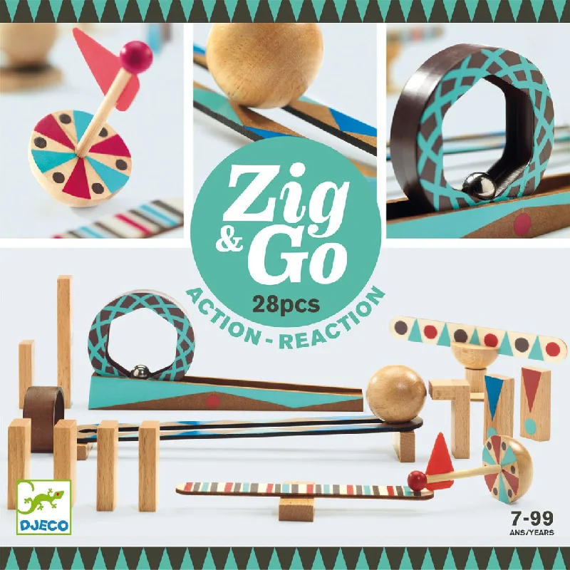 Djeco zig & go - roll construction game 28 pcs