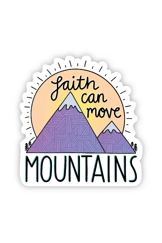 Faith Can Move Mountains Purple Sticker