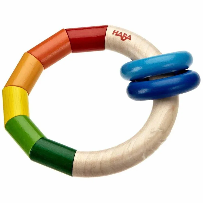 Haba rainbow ring clutching toy