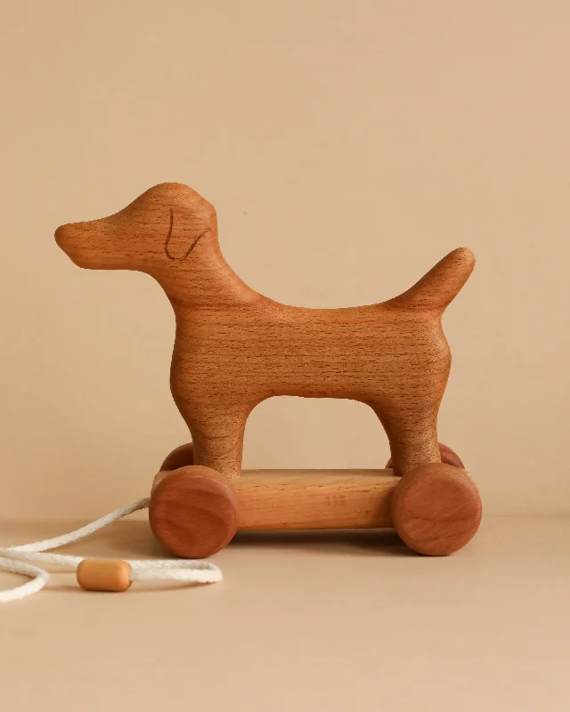 Handmade Wooden Dog Pull Toy