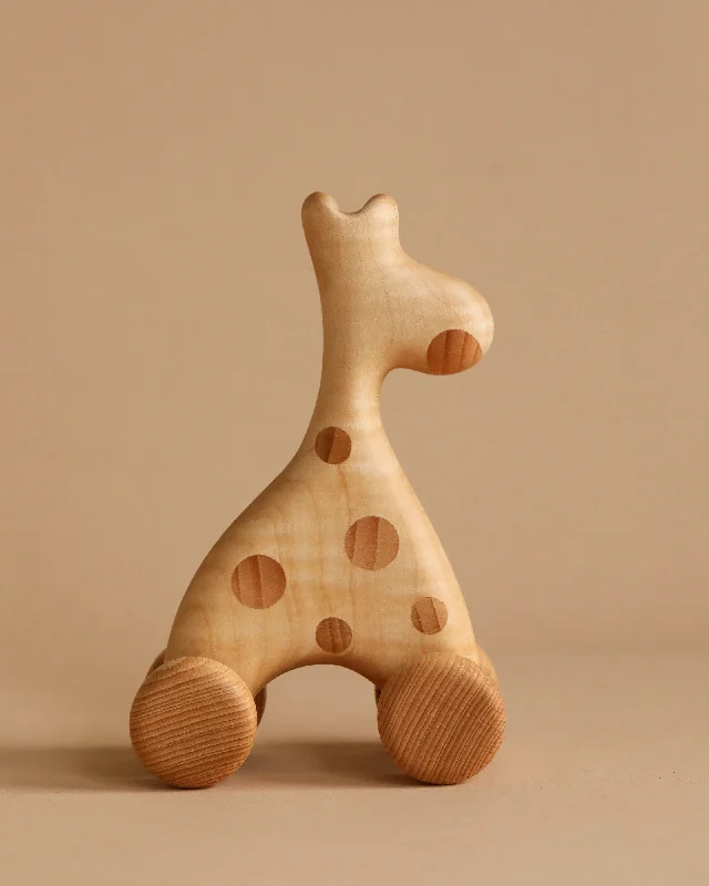 Handmade Wooden Mini Giraffe Push Toy