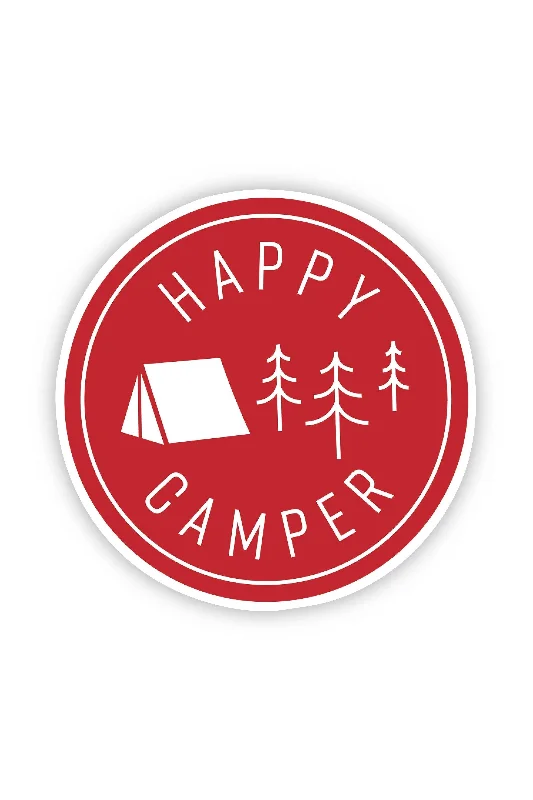 Happy Camper Red Tent Sticker