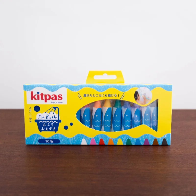 Japanese Bath Crayons 10 Colors and Sponge Kit