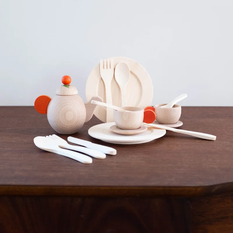 Natural German Wooden Tableware Set